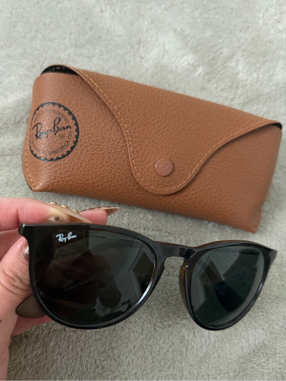 Ray-Ban Black Frame Sunglasses with Dark Lenses
